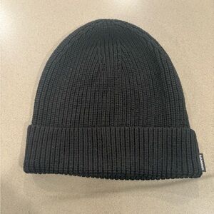 Unisex Lululemon Athletica Merino Wool Black Ribbed Knit Beanie Hat